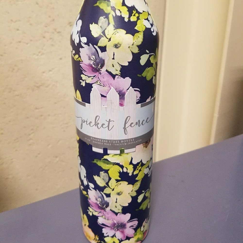 Floral print stainless steel water bottle